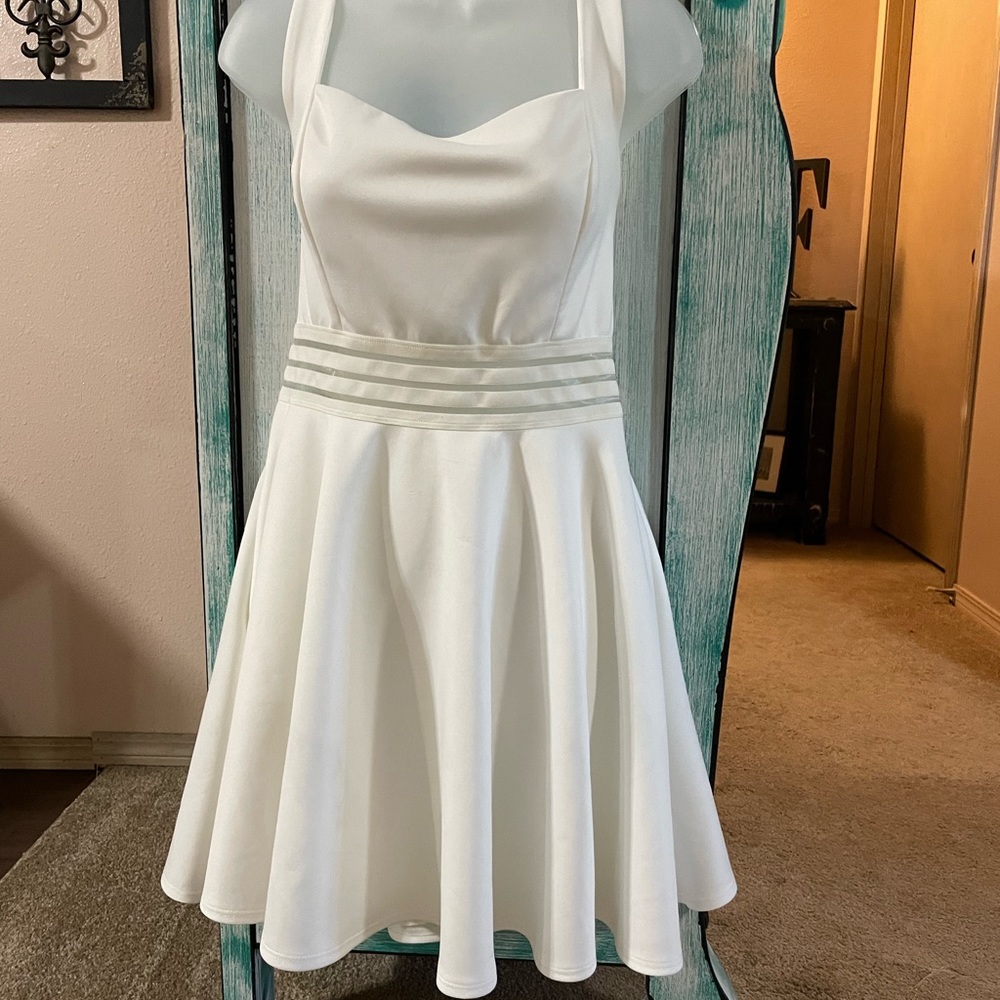 City vibe dress; white; size 15; sheer middle